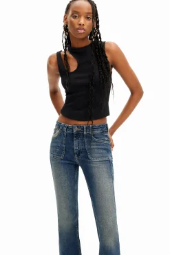 Vaqueros|Pantalones-Desigual Vaqueros Flare