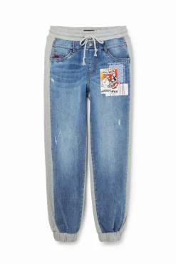 Vaqueros|Pantalones-Desigual Vaqueros Jogger Mickey Mouse