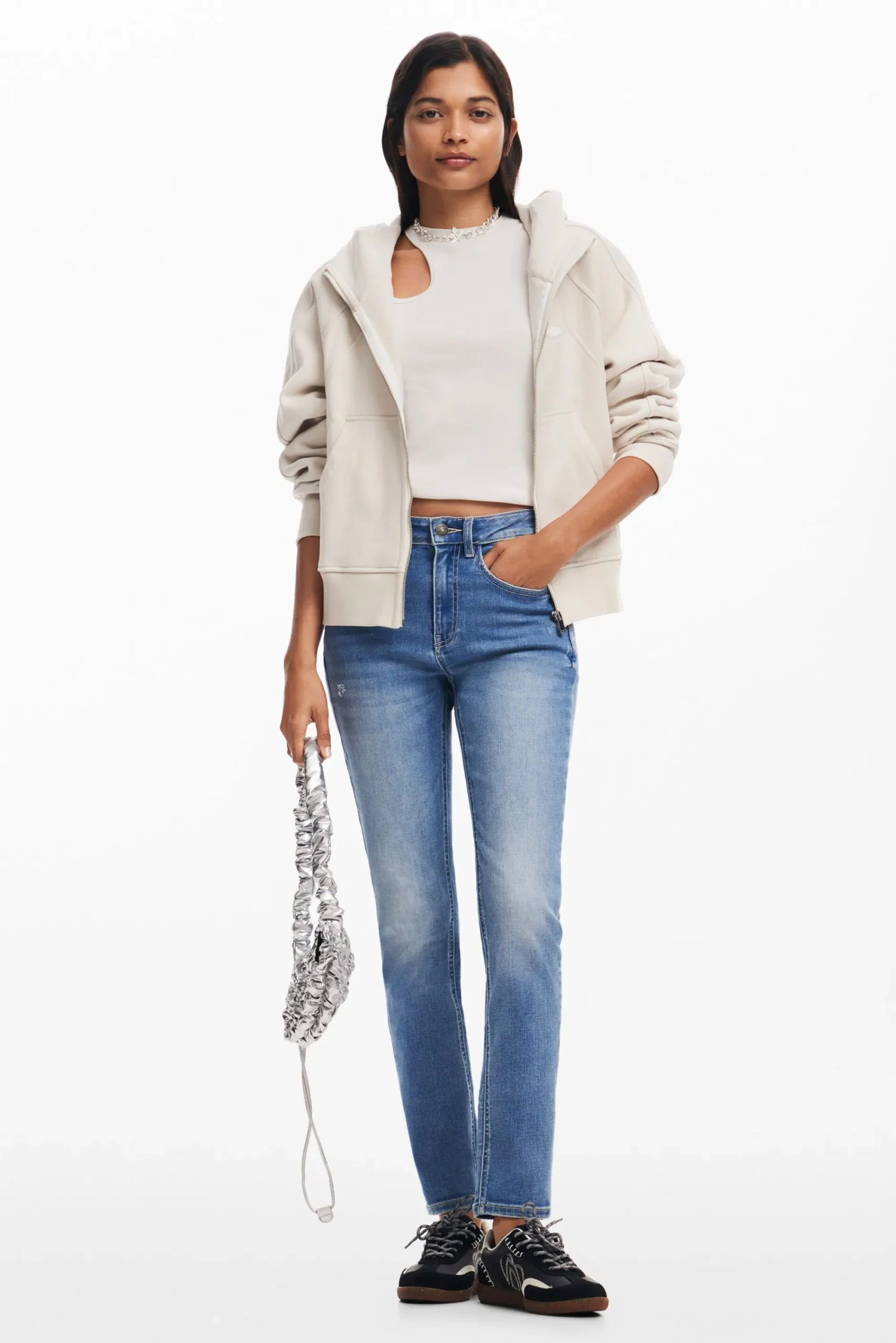 Vaqueros|Pantalones-Desigual Vaqueros skinny lisos