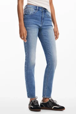 Vaqueros|Pantalones-Desigual Vaqueros skinny lisos