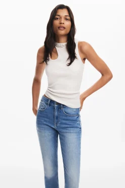 Vaqueros|Pantalones-Desigual Vaqueros skinny lisos