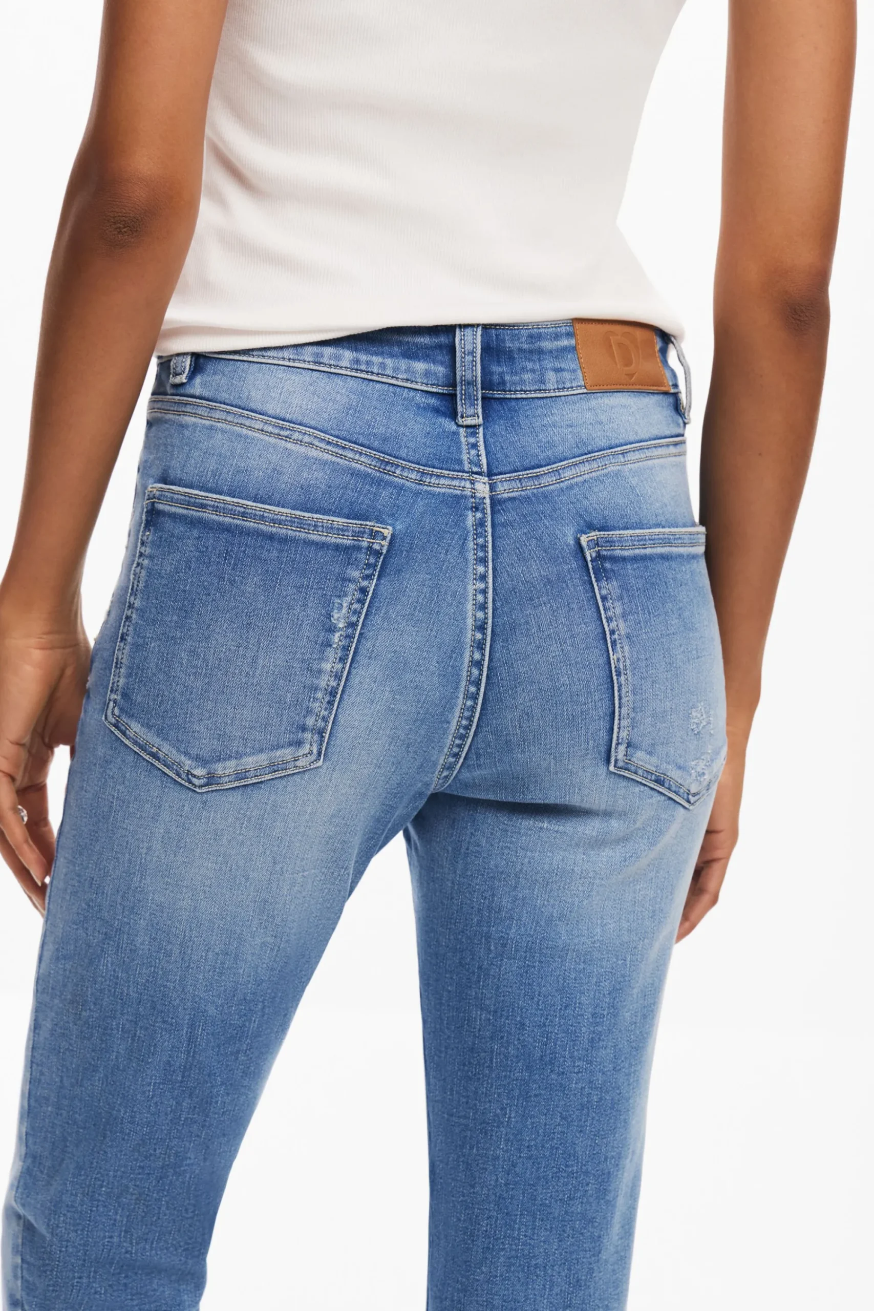 Vaqueros|Pantalones-Desigual Vaqueros skinny lisos