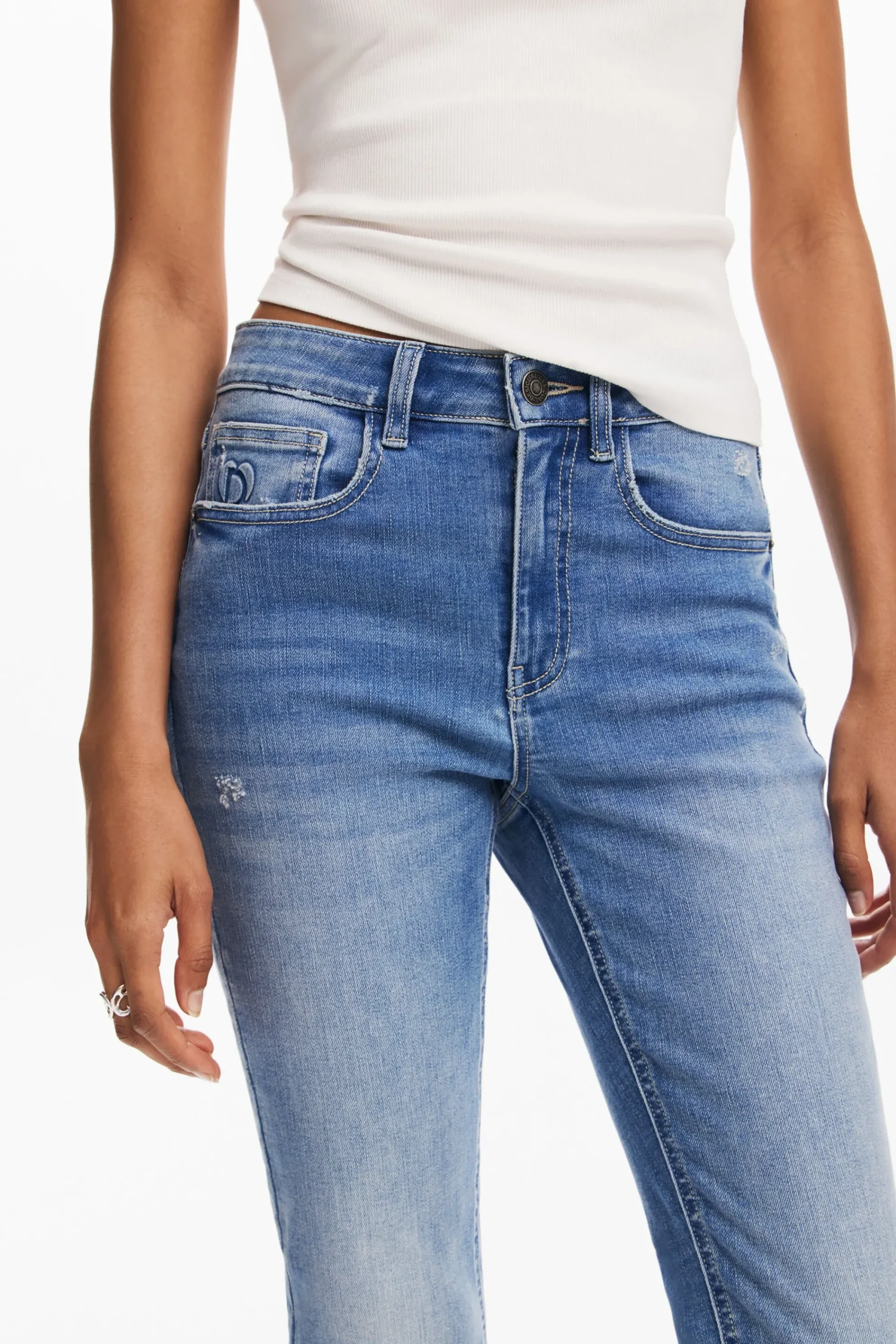Vaqueros|Pantalones-Desigual Vaqueros skinny lisos