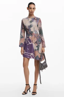 Vestidos Y Monos-Desigual Vestido asimétrico estampada