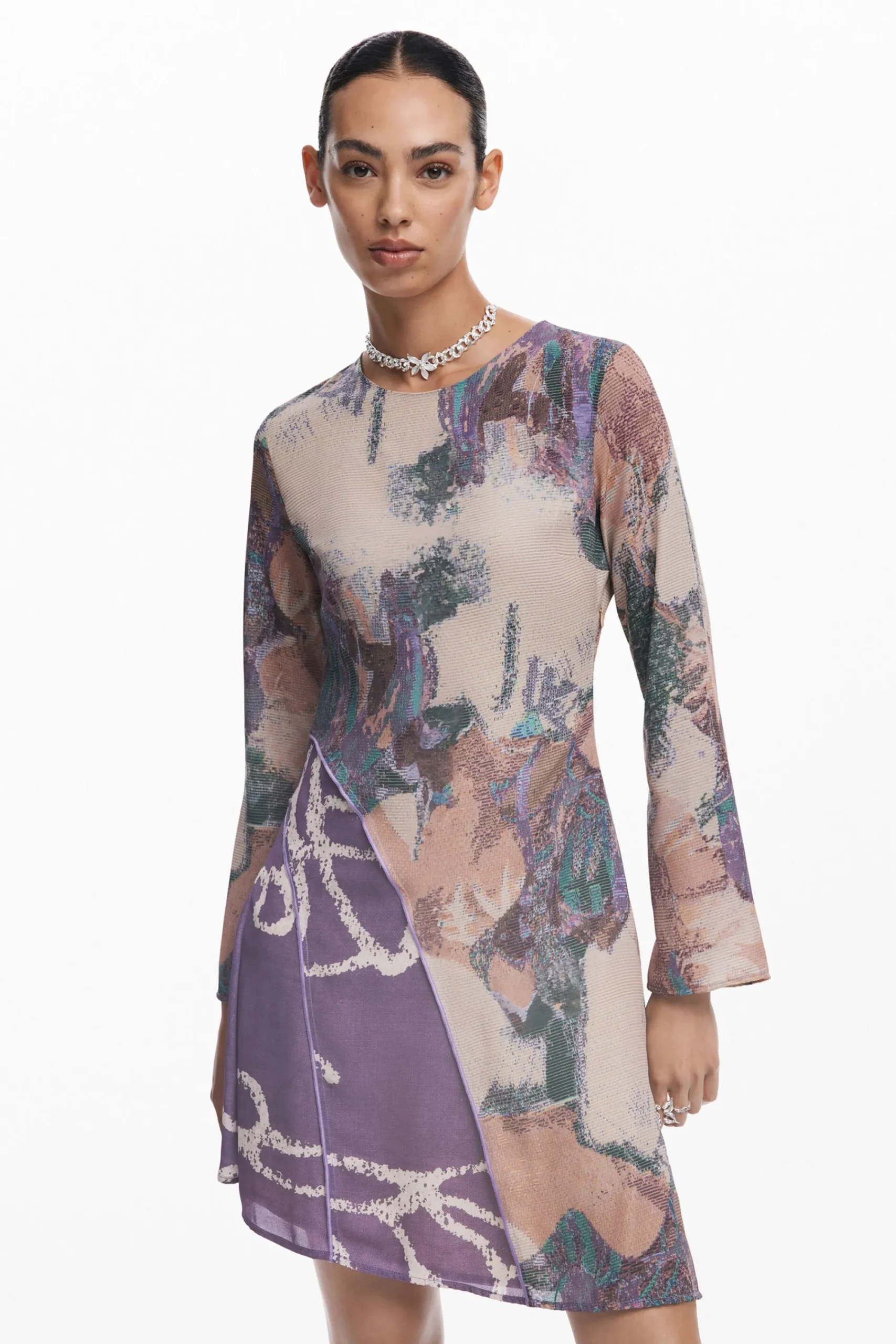 Vestidos Y Monos-Desigual Vestido asimétrico estampada