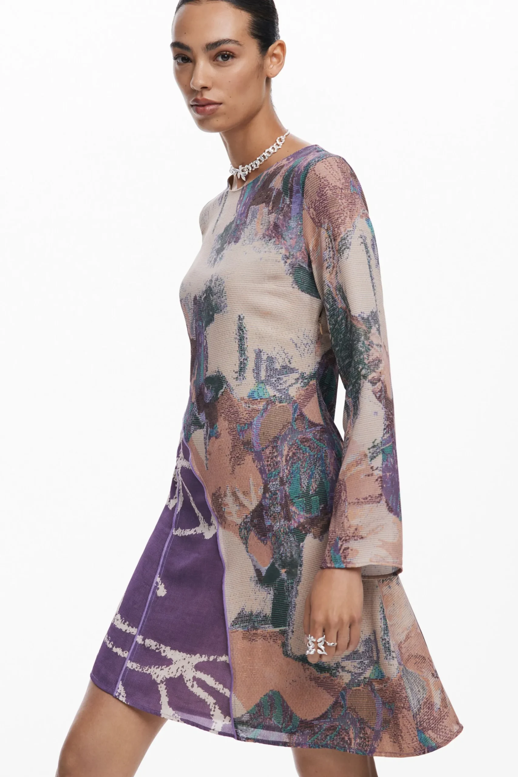 Vestidos Y Monos-Desigual Vestido asimétrico estampada