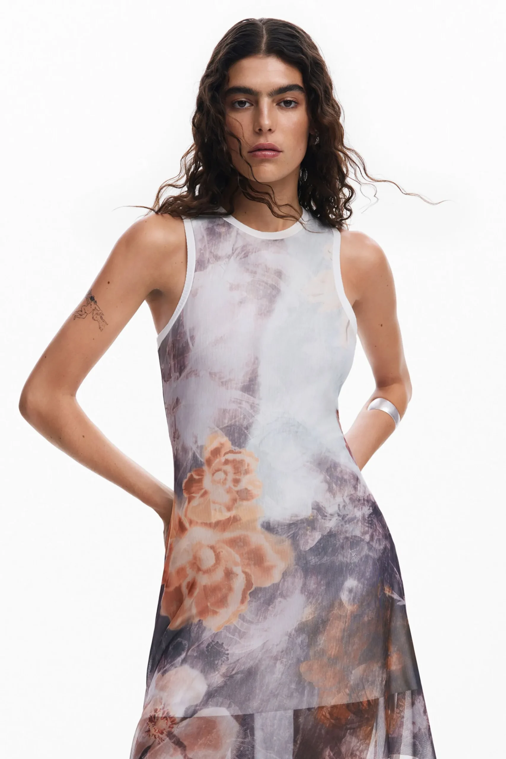 Vestidos Y Monos-Desigual Vestido asimétrico flores