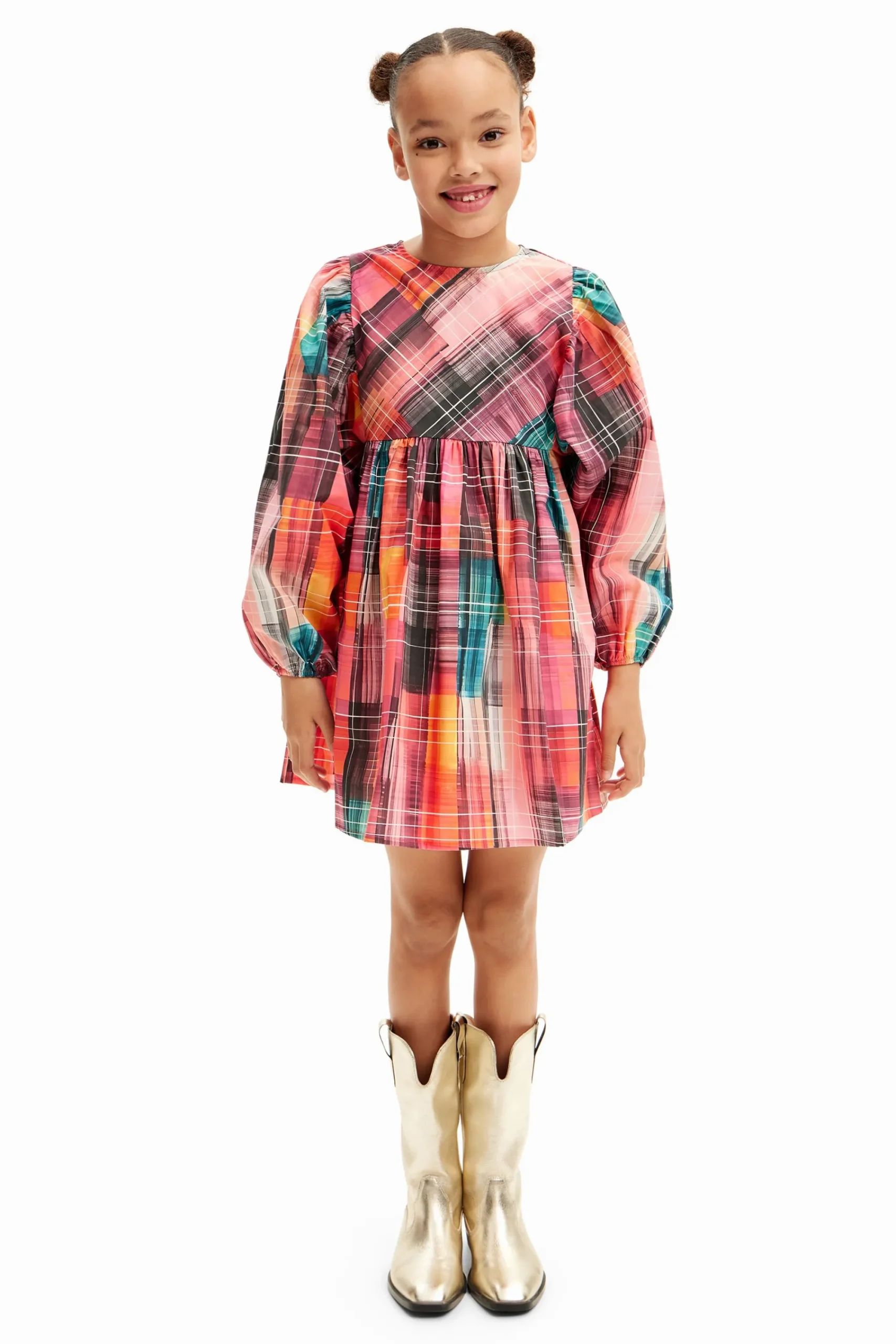 Vestidos-Desigual Vestido camisero cuadros