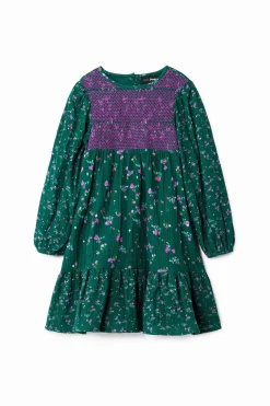 Vestidos-Desigual Vestido camisero flores