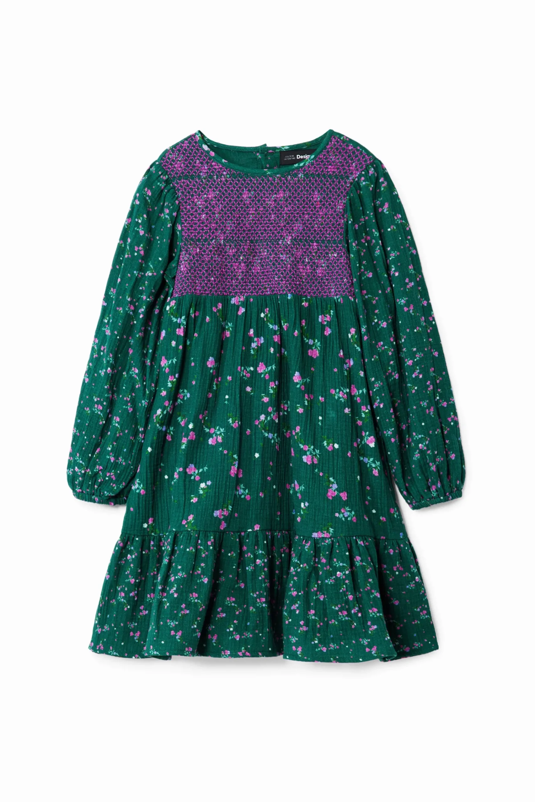 Vestidos-Desigual Vestido camisero flores
