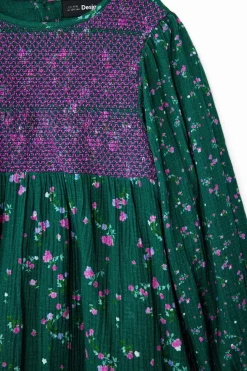 Vestidos-Desigual Vestido camisero flores