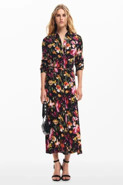 Vestidos Y Monos-Desigual Vestido camisero flores