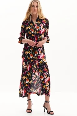 Vestidos Y Monos-Desigual Vestido camisero flores