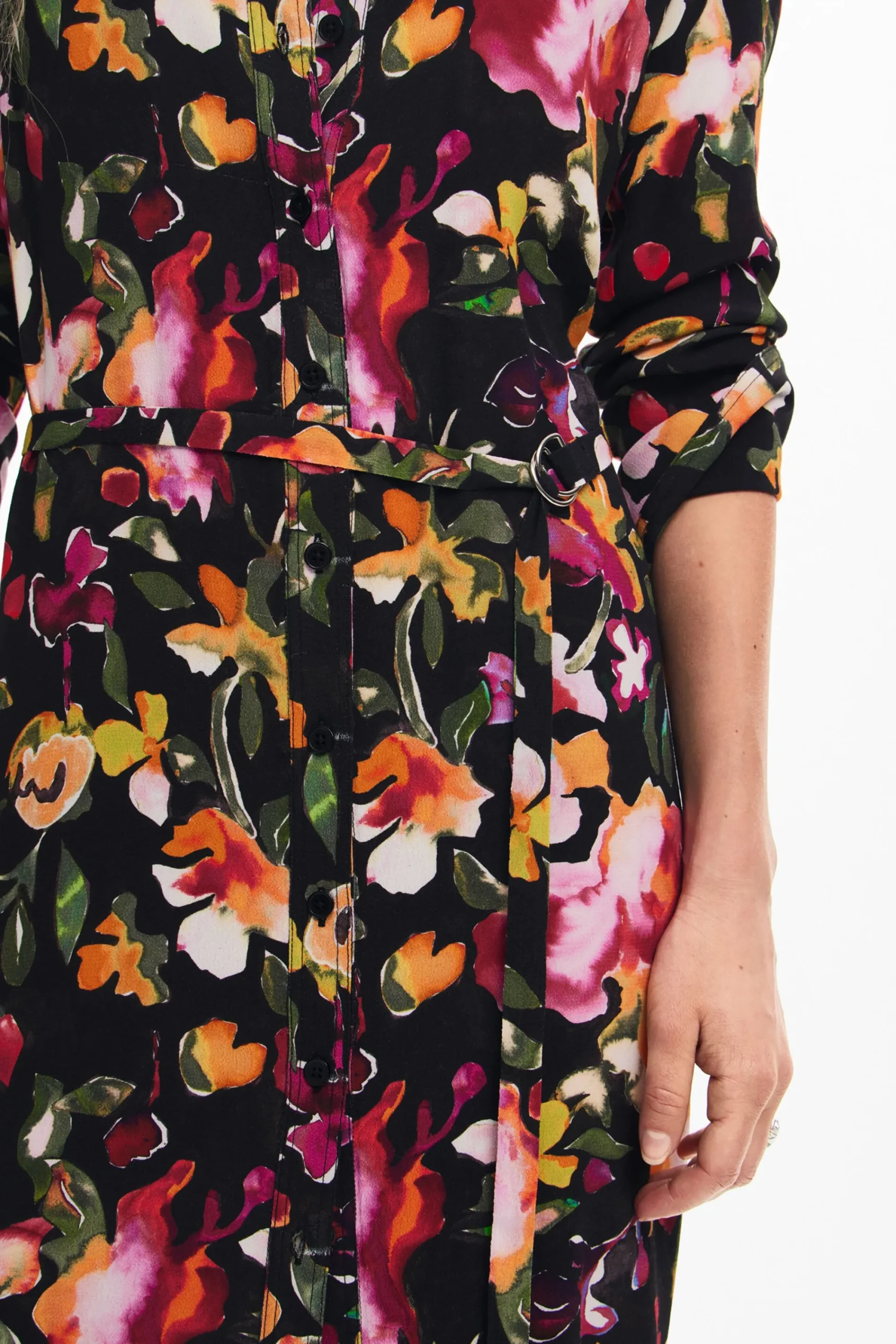 Vestidos Y Monos-Desigual Vestido camisero flores