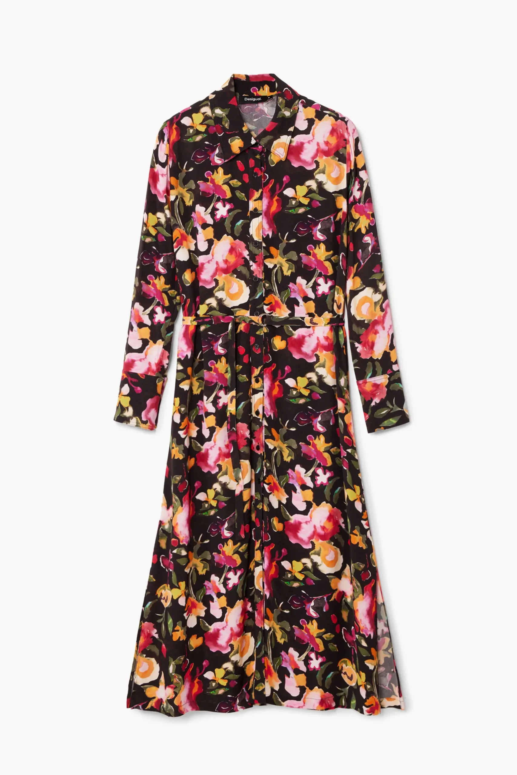 Vestidos Y Monos-Desigual Vestido camisero flores