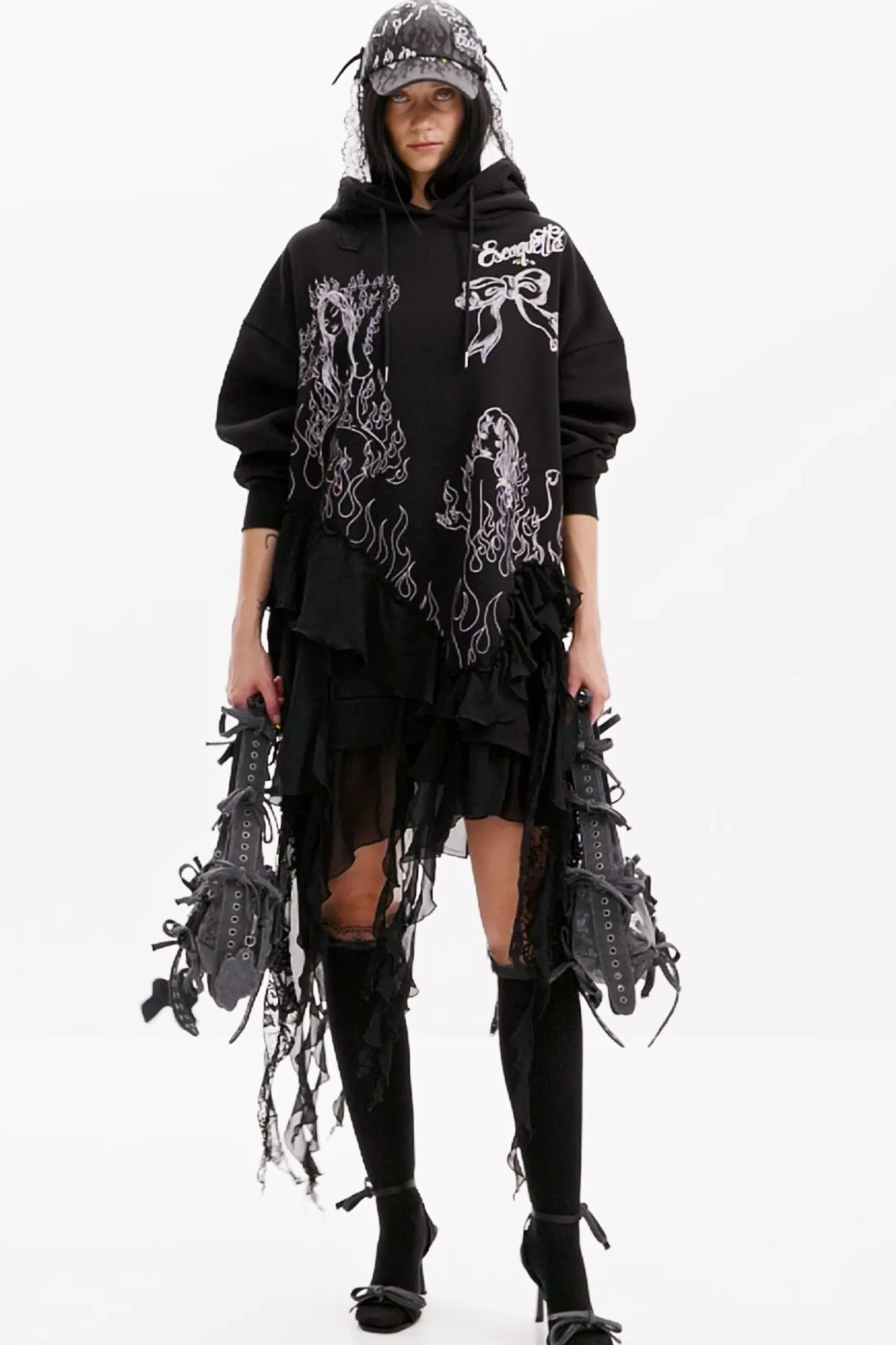 Vestidos Y Monos-Desigual Vestido capucha María Escoté