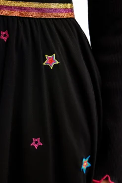 Vestidos-Desigual Vestido combinado estrellas