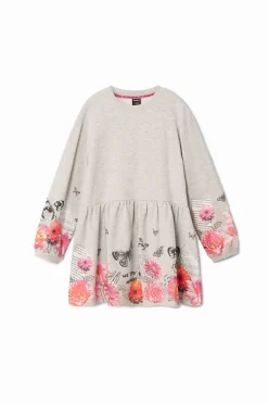 Vestidos-Desigual Vestido con mariposas y flores