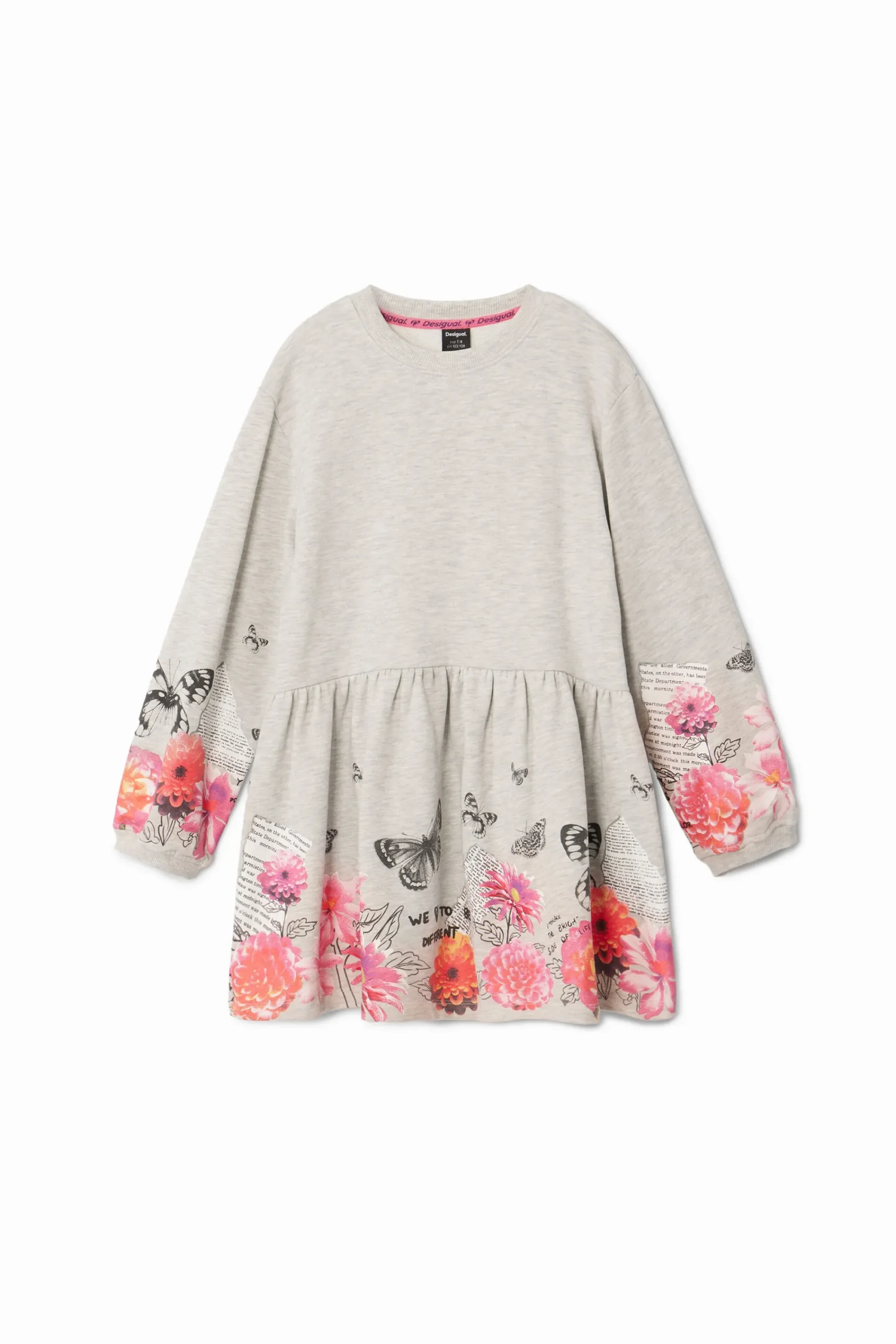 Vestidos-Desigual Vestido con mariposas y flores