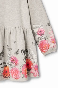 Vestidos-Desigual Vestido con mariposas y flores