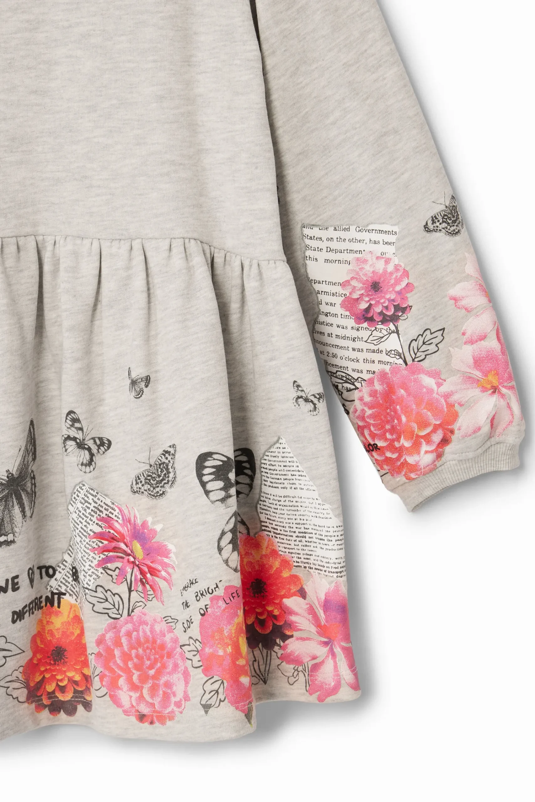 Vestidos-Desigual Vestido con mariposas y flores