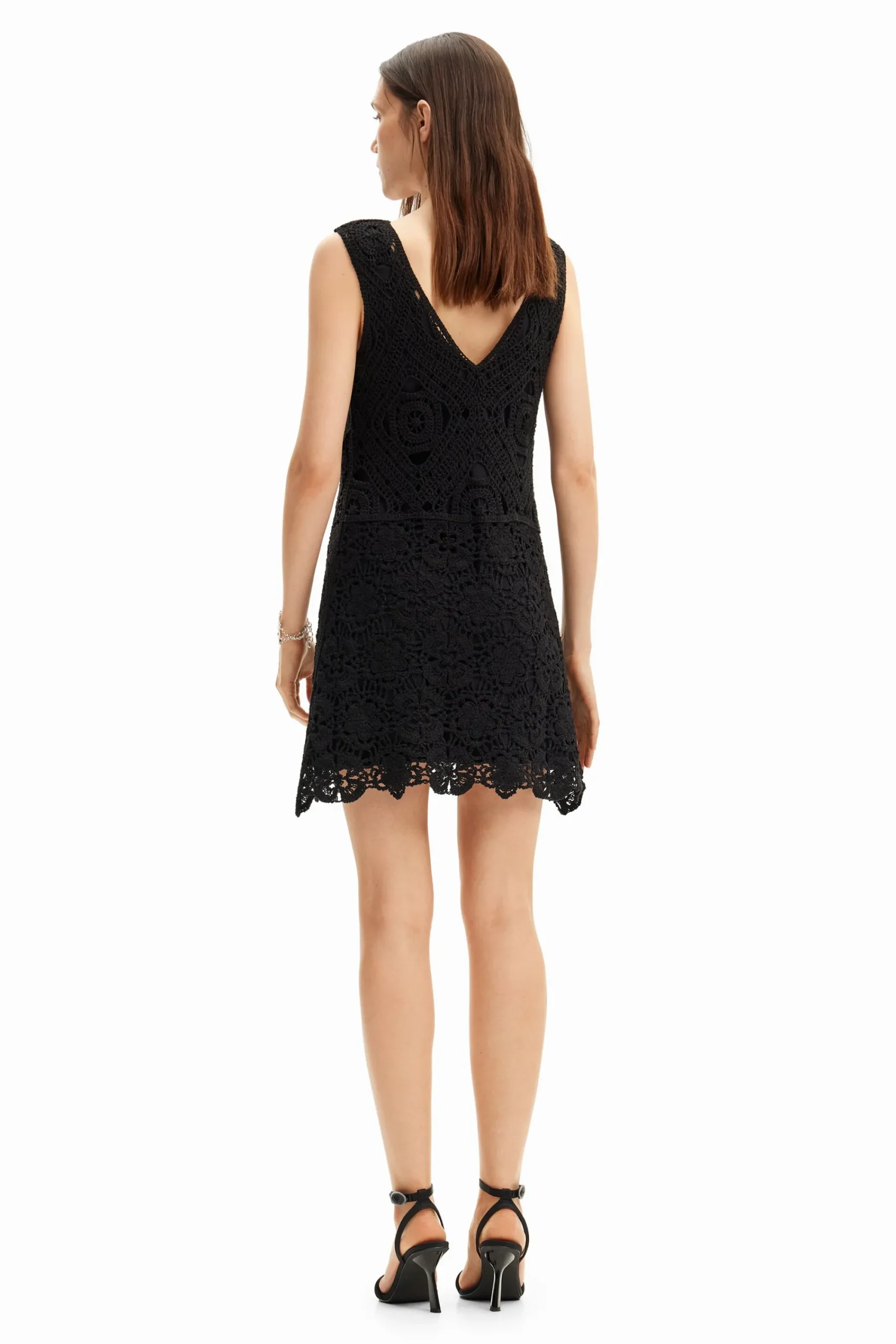 Vestidos Y Monos-Desigual Vestido corto crochet