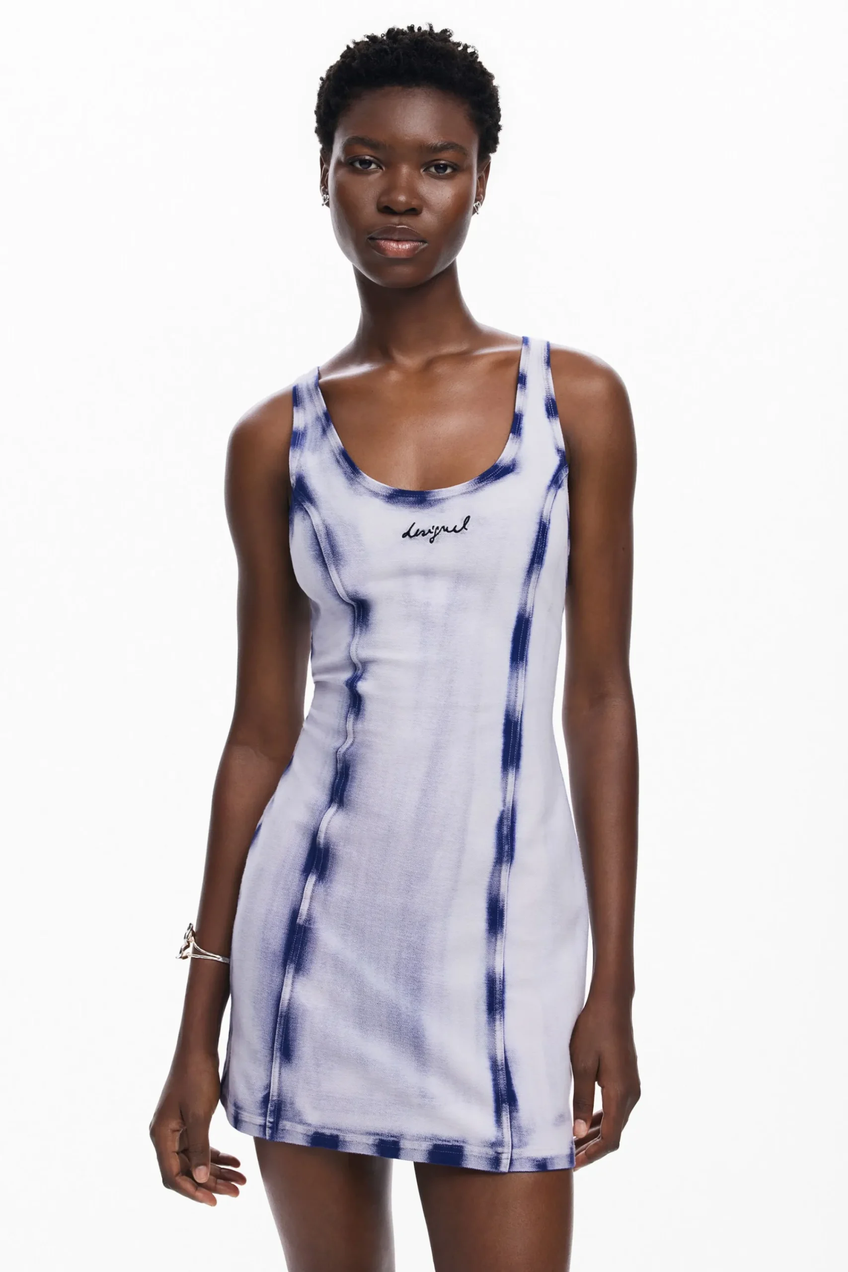 Vestidos Y Monos-Desigual Vestido corto efecto lavado