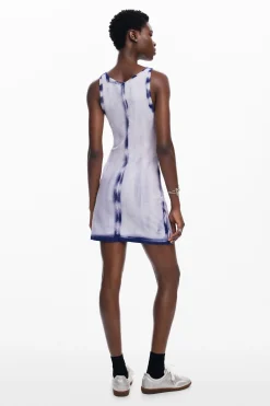 Vestidos Y Monos-Desigual Vestido corto efecto lavado
