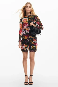 Vestidos Y Monos-Desigual Vestido corto flores