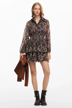 Vestidos Y Monos-Desigual Vestido corto flores