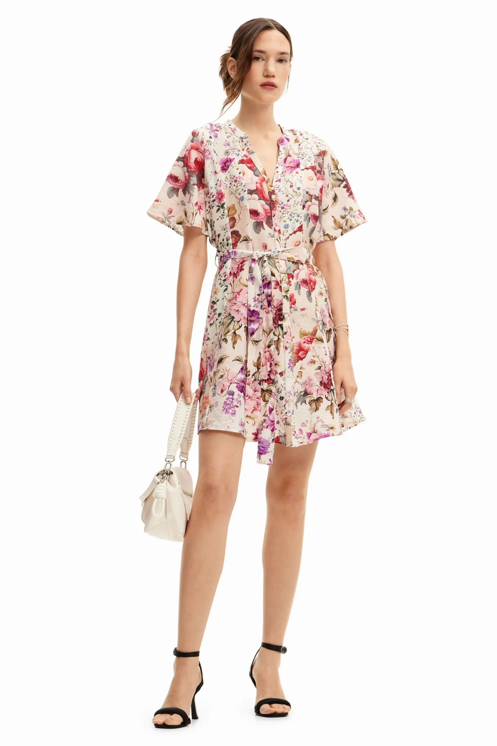 Vestidos Y Monos-Desigual Vestido corto flores