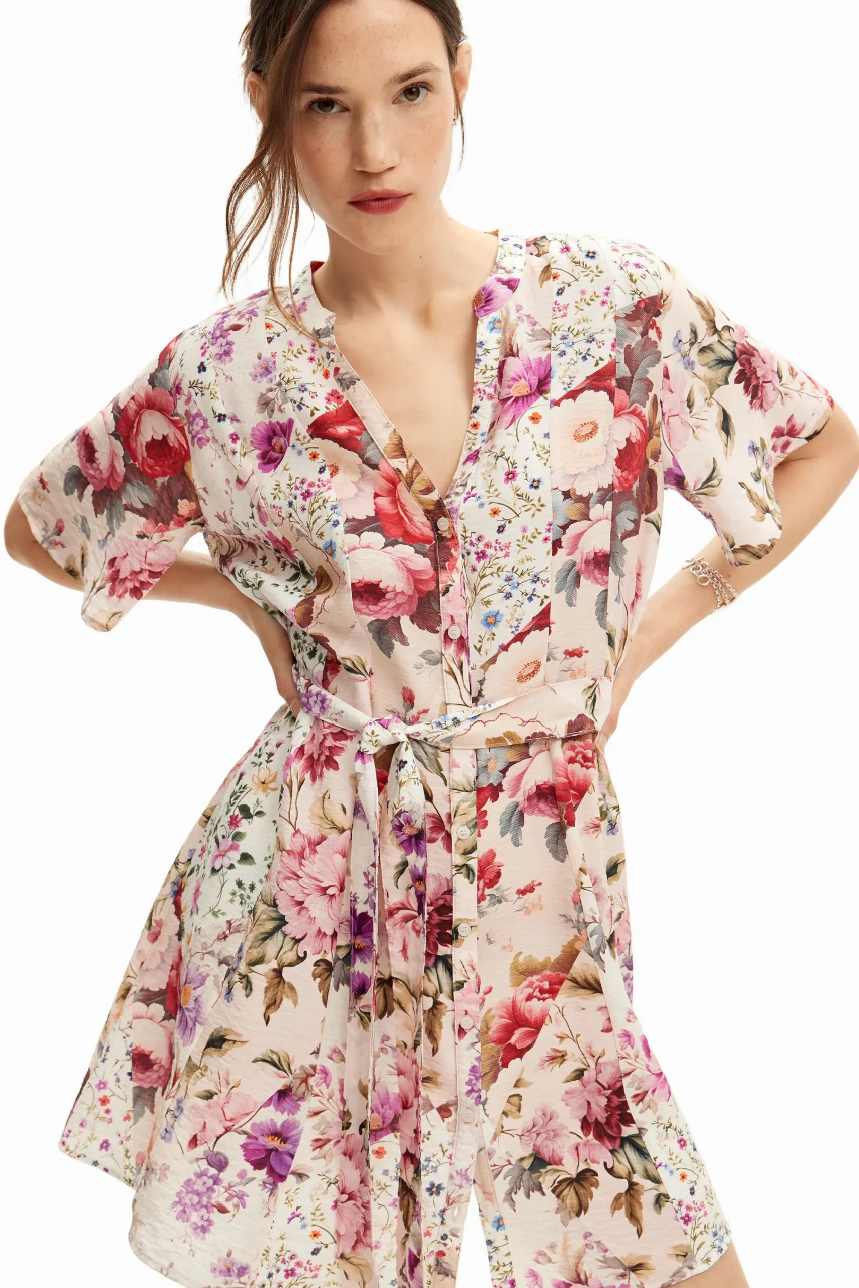 Vestidos Y Monos-Desigual Vestido corto flores