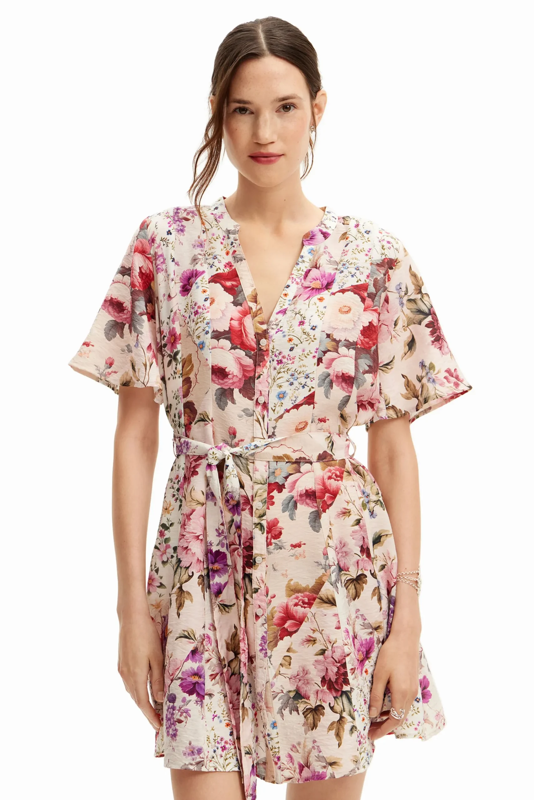 Vestidos Y Monos-Desigual Vestido corto flores