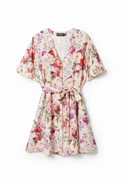Vestidos Y Monos-Desigual Vestido corto flores