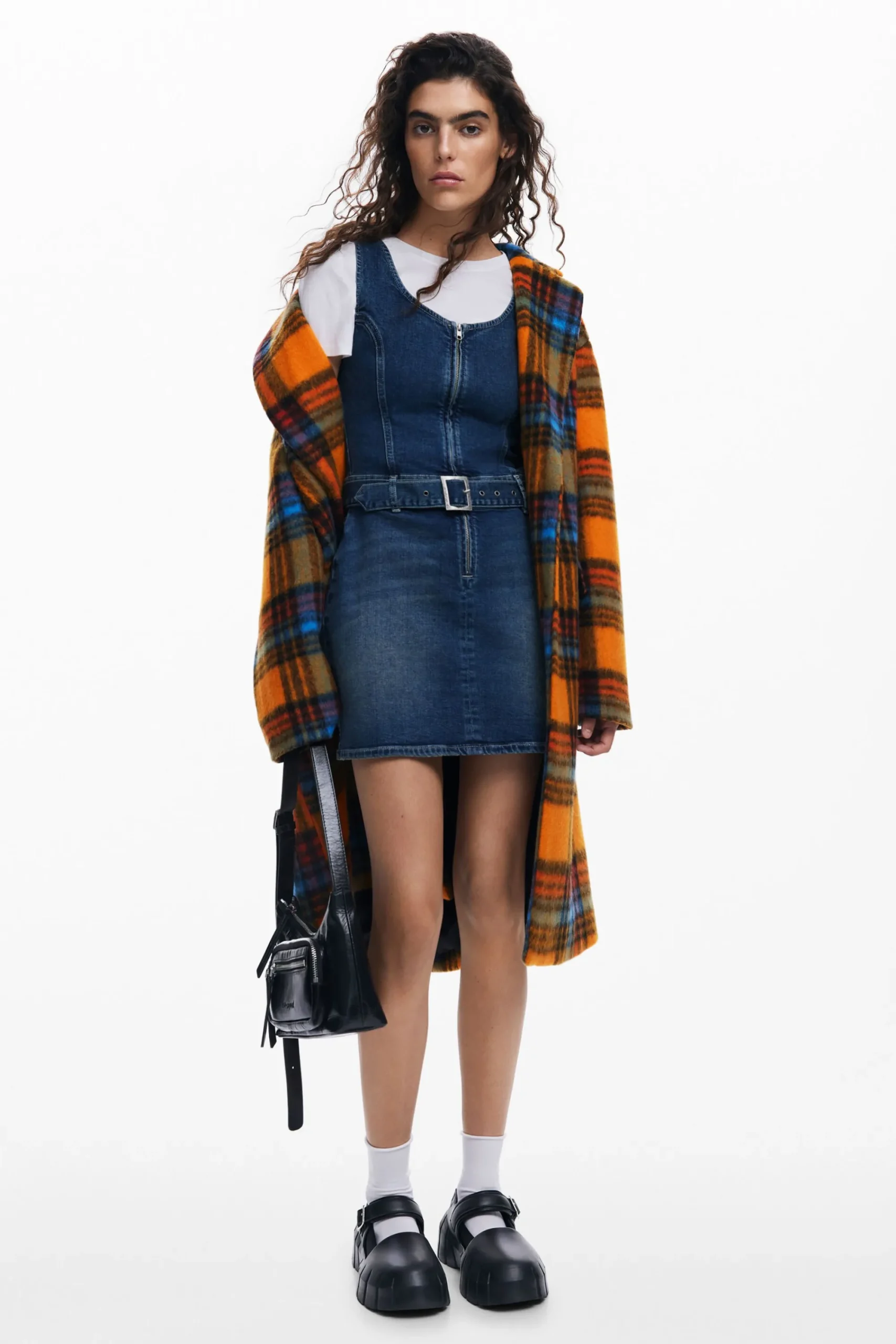 Vestidos Y Monos-Desigual Vestido denim cinturón
