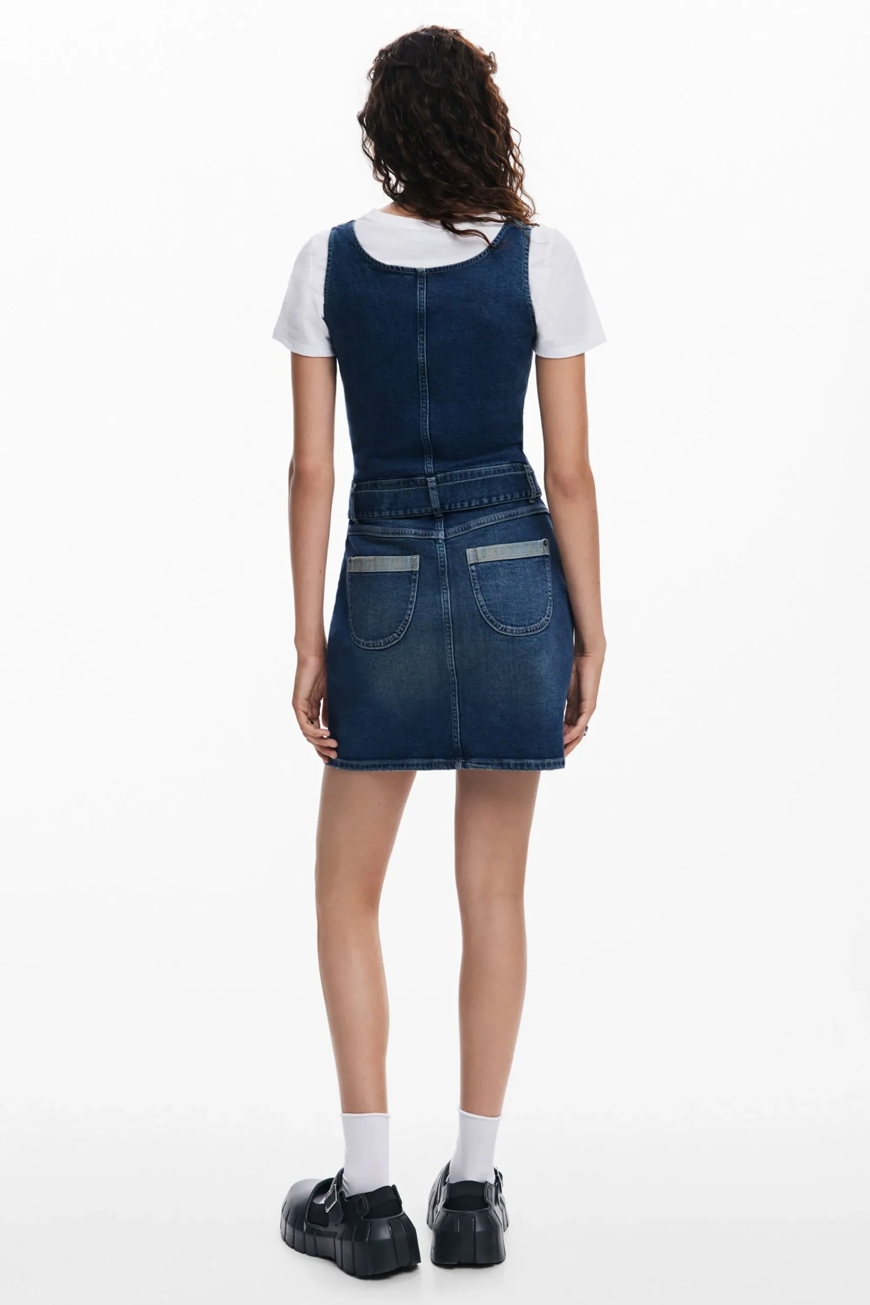 Vestidos Y Monos-Desigual Vestido denim cinturón
