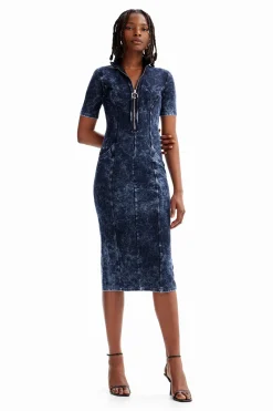Vestidos Y Monos-Desigual Vestido efecto denim