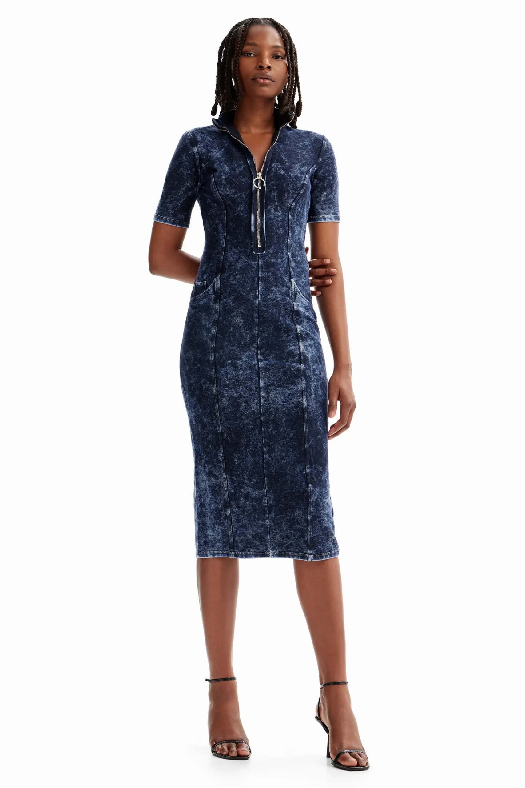Vestidos Y Monos-Desigual Vestido efecto denim