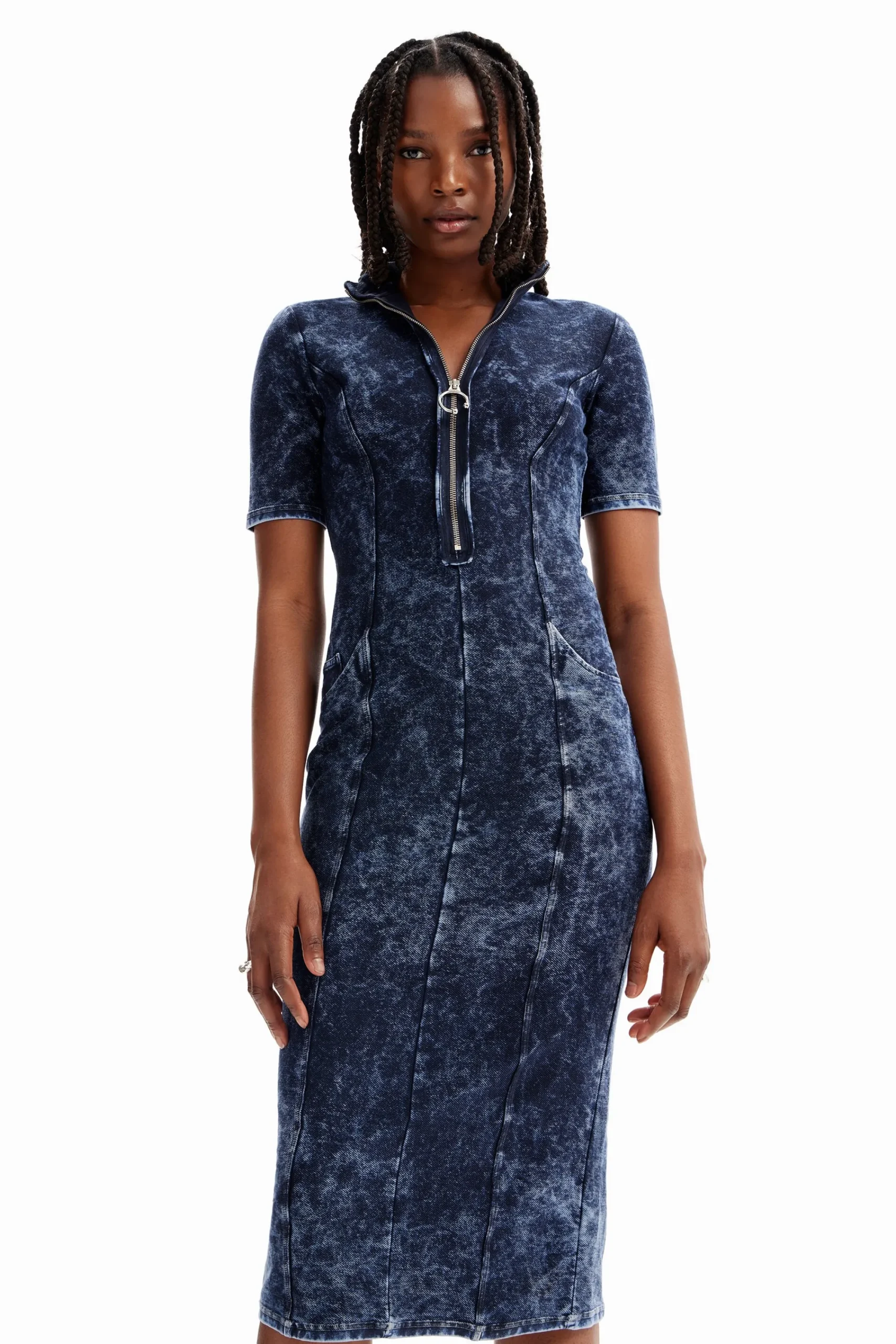 Vestidos Y Monos-Desigual Vestido efecto denim