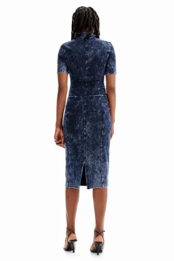 Vestidos Y Monos-Desigual Vestido efecto denim