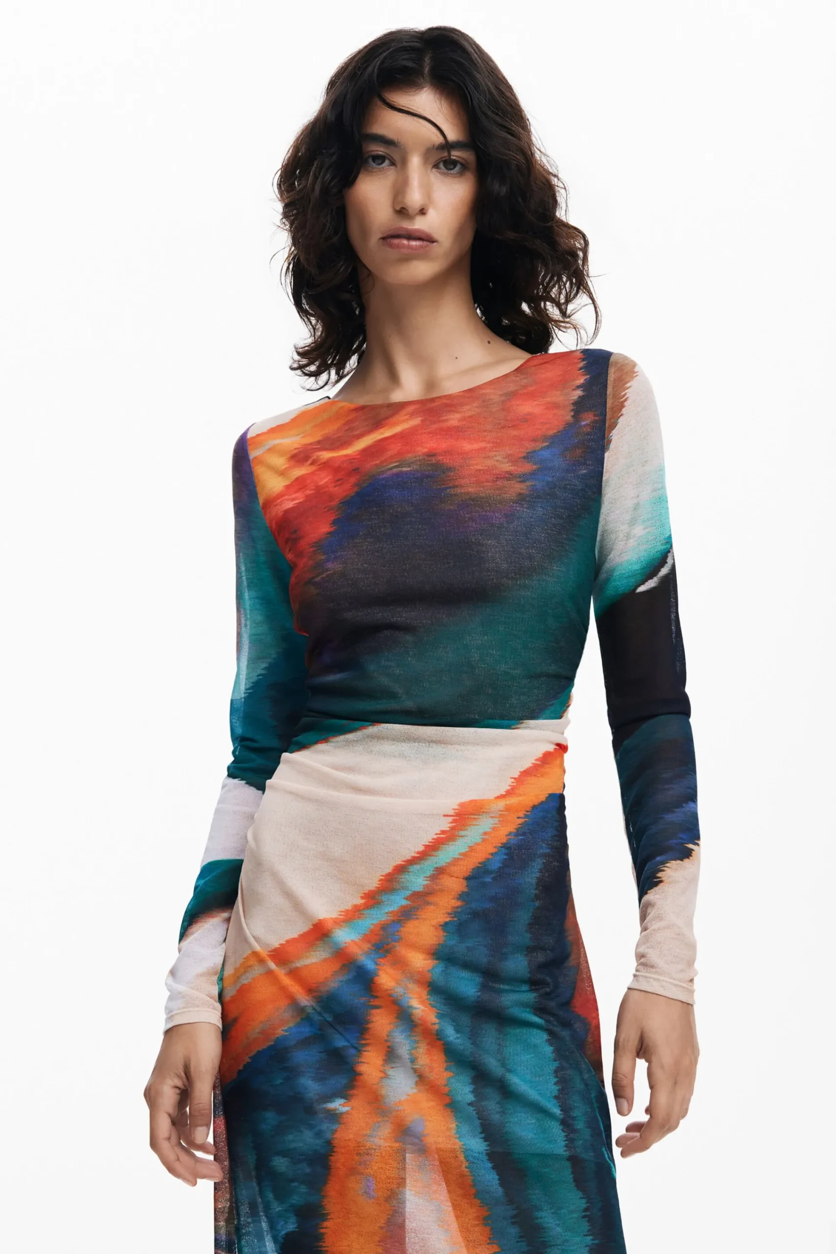 Vestidos Y Monos-Desigual Vestido estampado