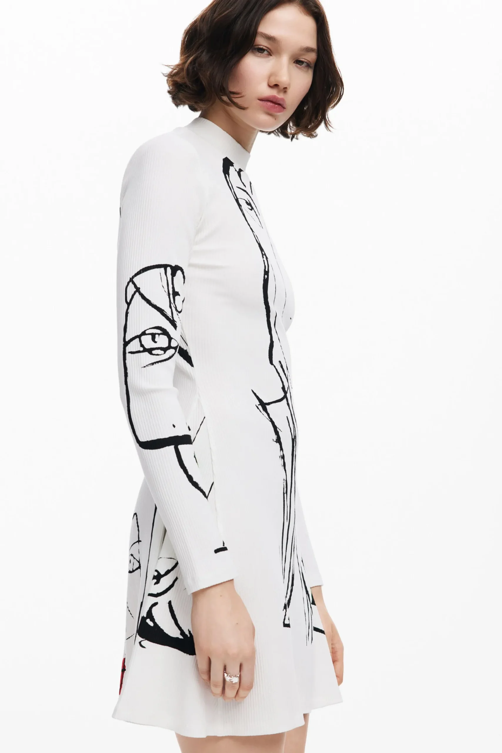 Vestidos Y Monos-Desigual Vestido estampado caras