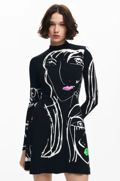 Vestidos Y Monos-Desigual Vestido estampado caras
