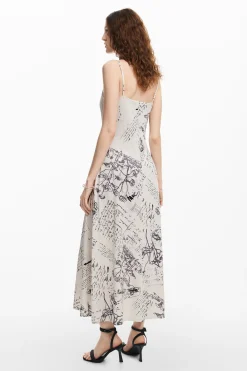Vestidos Y Monos-Desigual Vestido estampado periódico