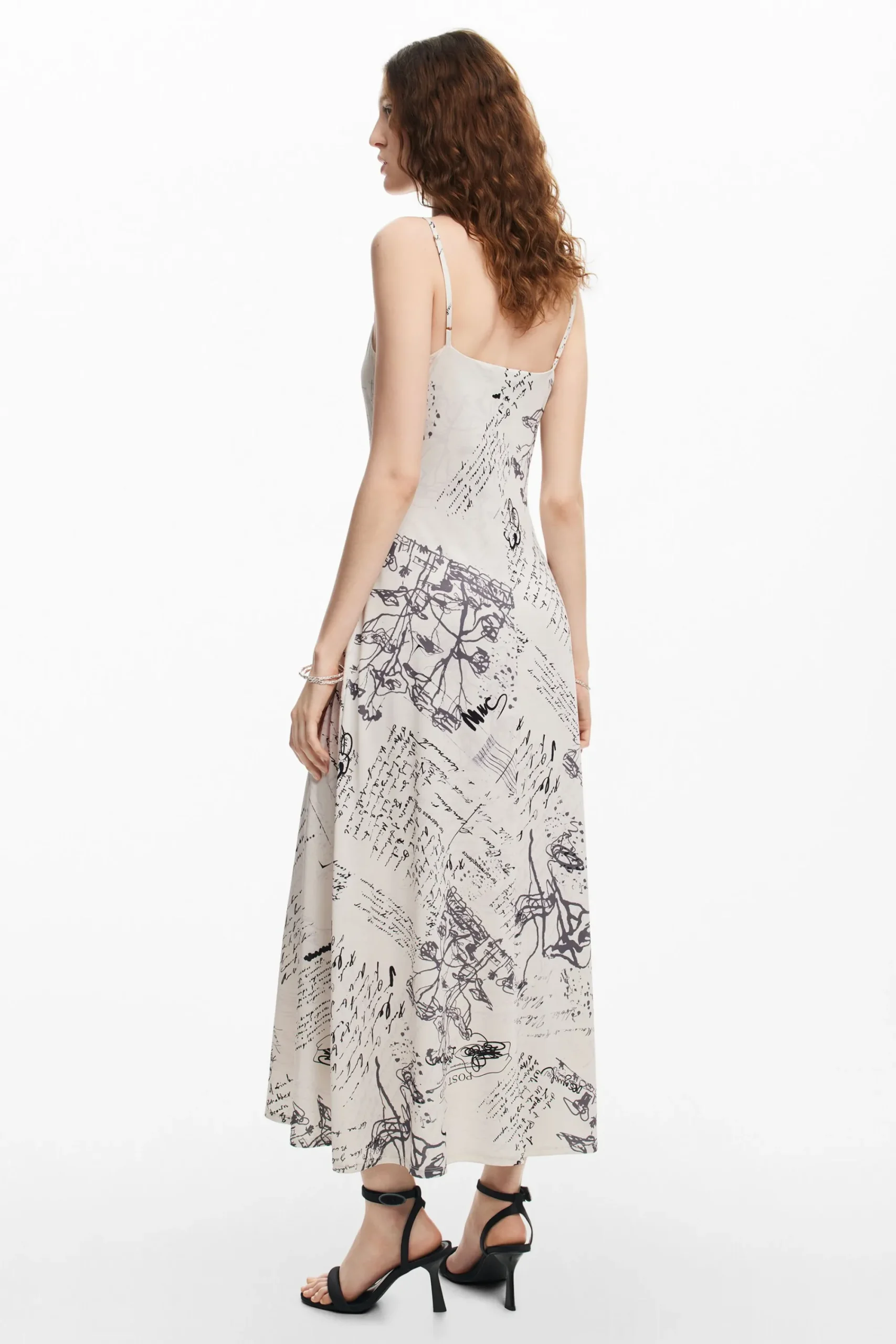 Vestidos Y Monos-Desigual Vestido estampado periódico