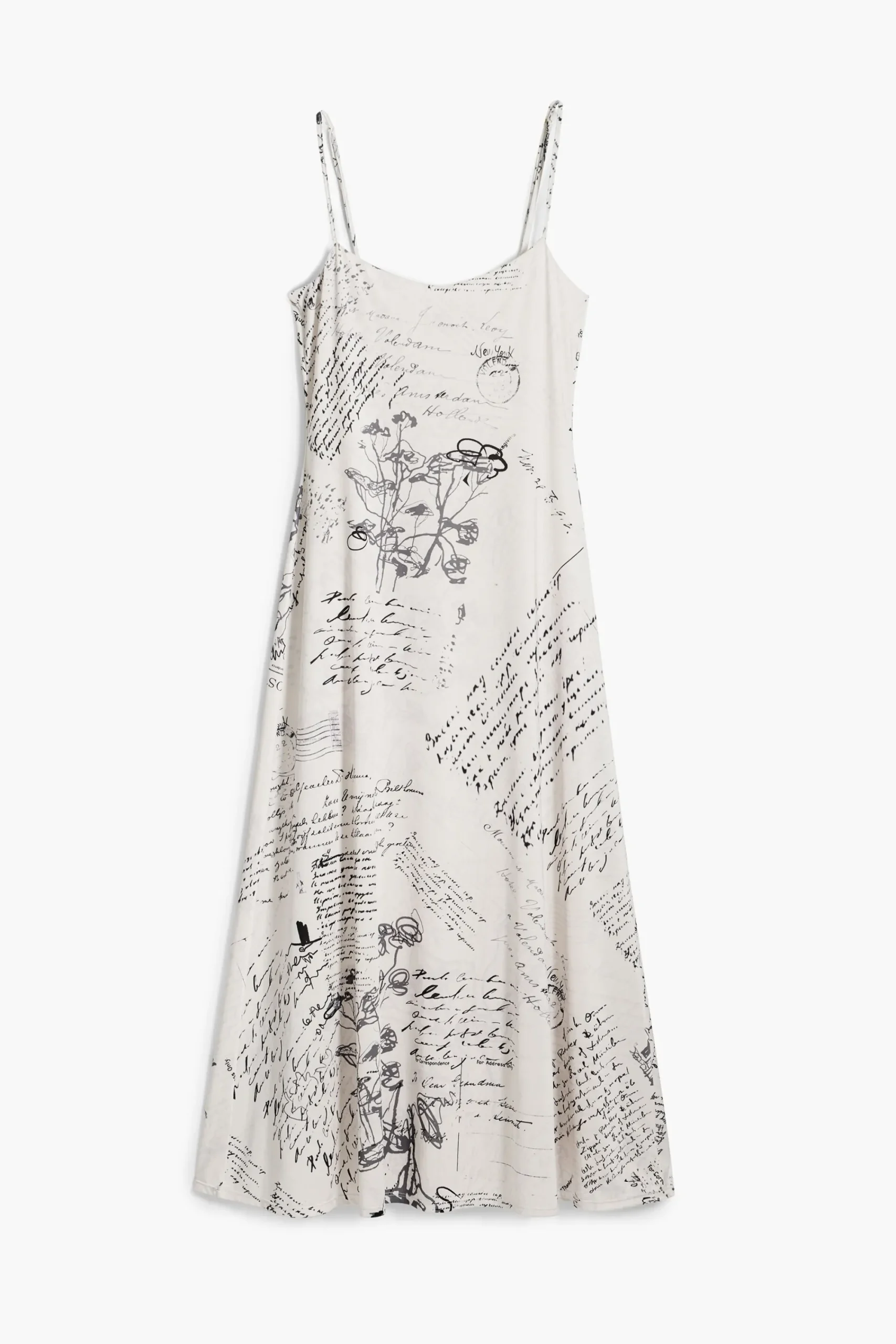 Vestidos Y Monos-Desigual Vestido estampado periódico
