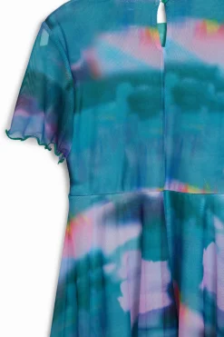 Vestidos-Desigual Vestido falda plisada
