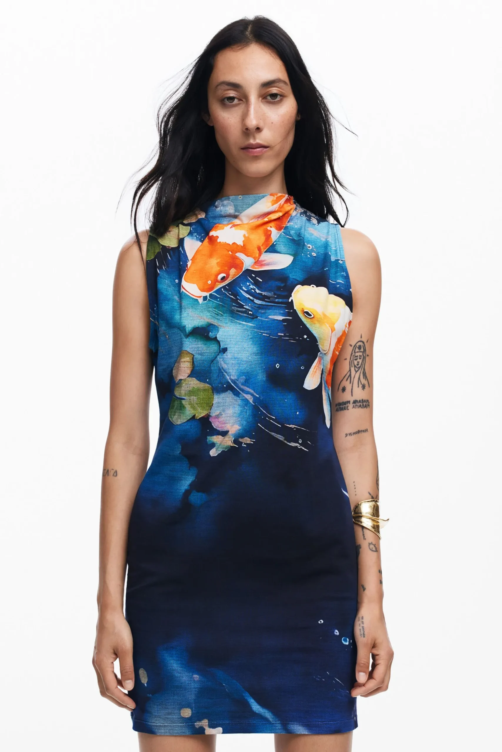 Vestidos Y Monos-Desigual Vestido Koi