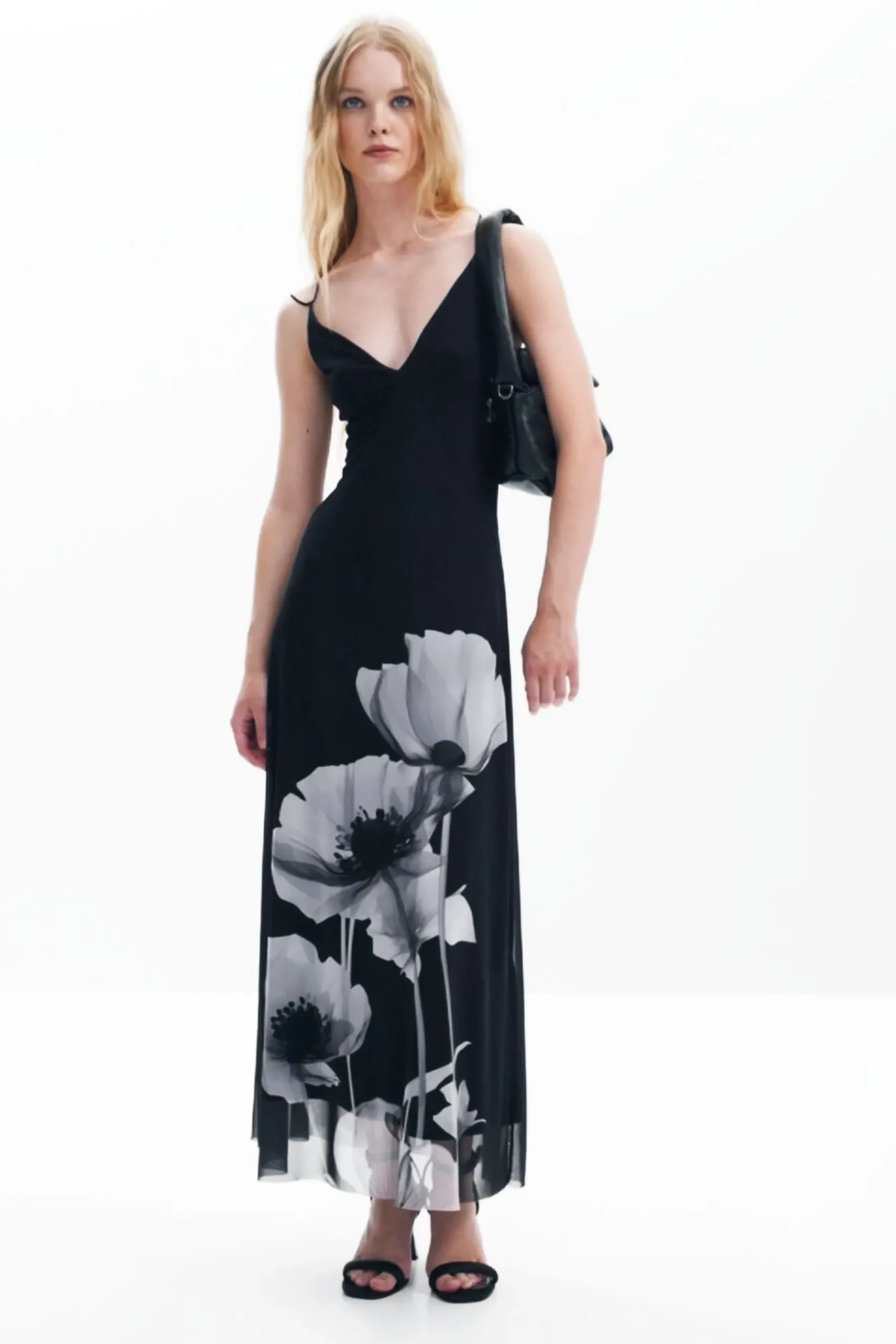 Vestidos Y Monos-Desigual Vestido largo amapolas