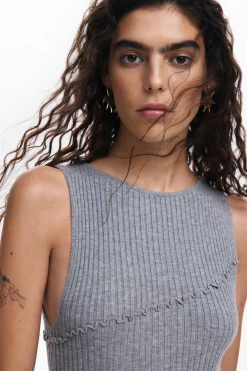 Ropa De Punto|Vestidos Y Monos-Desigual Vestido largo canalé